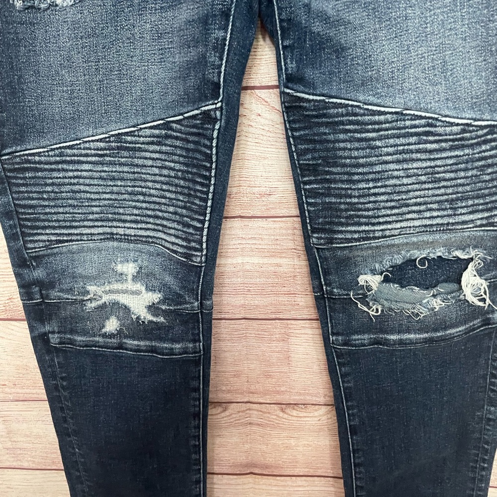 American Eagle Men’s Airflex Distressed Skinny Jean Pintuck Knees Size 30 x 32 - Picture 5 of 6